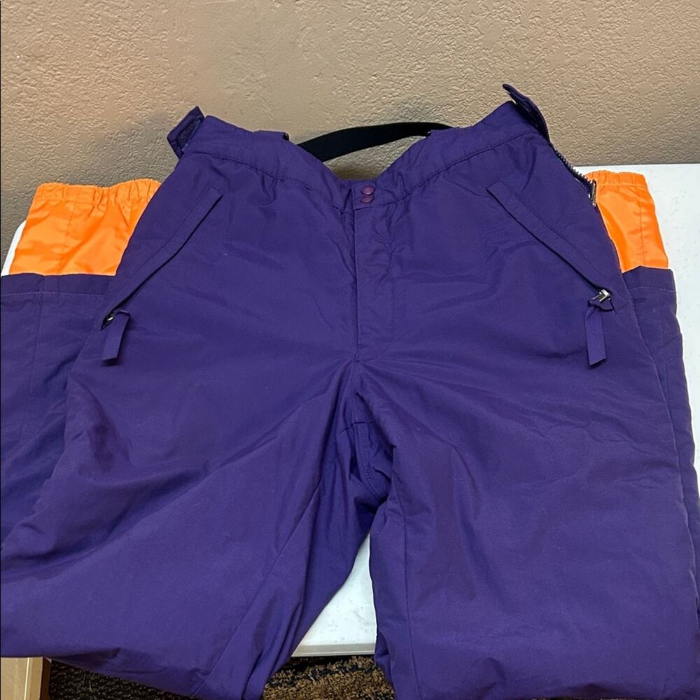 Patagonia Purple and Teal Snow Bib